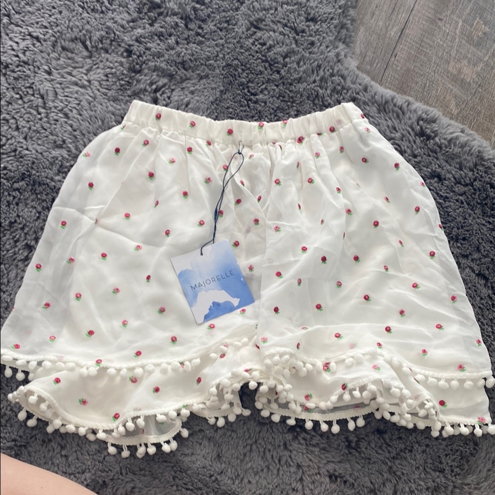 MAJORELLE White Skort with Pink Floral Accents